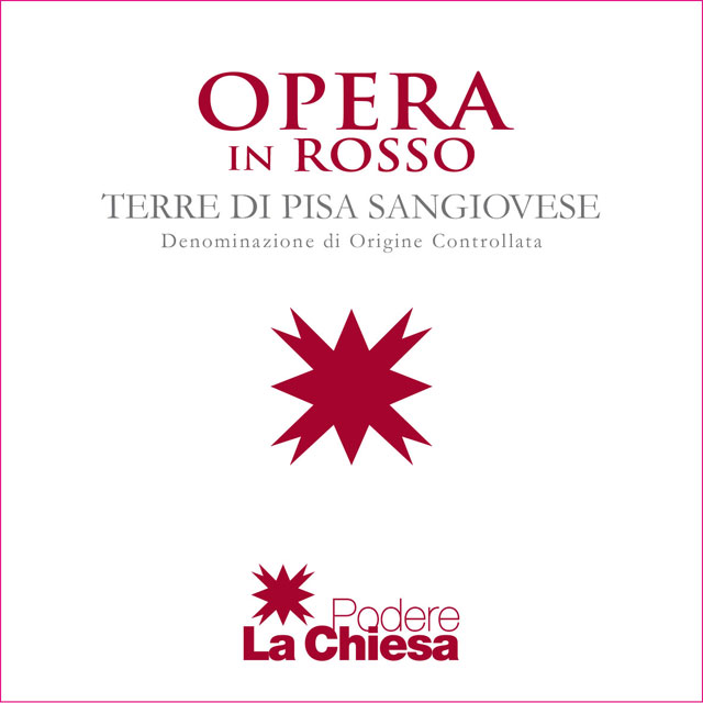 Etichetta OPERA IN ROSSO Terre di Pisa Sangiovese DOC